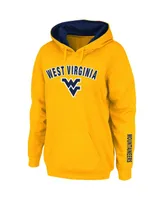 Women's Gold-Tone West Virginia Mountaineers Arch and Logo 1 Pullover Hoodie - Gold