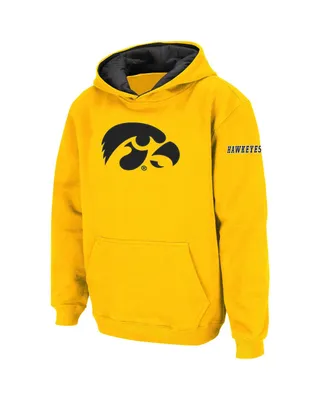 Big Boys Gold Iowa Hawkeyes Logo Pullover Hoodie