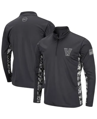 Men's Charcoal Villanova Wildcats Oht Military-Inspired Appreciation Digi Camo Quarter-Zip Jacket