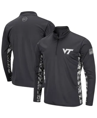 Men's Charcoal Virginia Tech Hokies Oht Military-Inspired Appreciation Digi Camo Quarter-Zip Jacket
