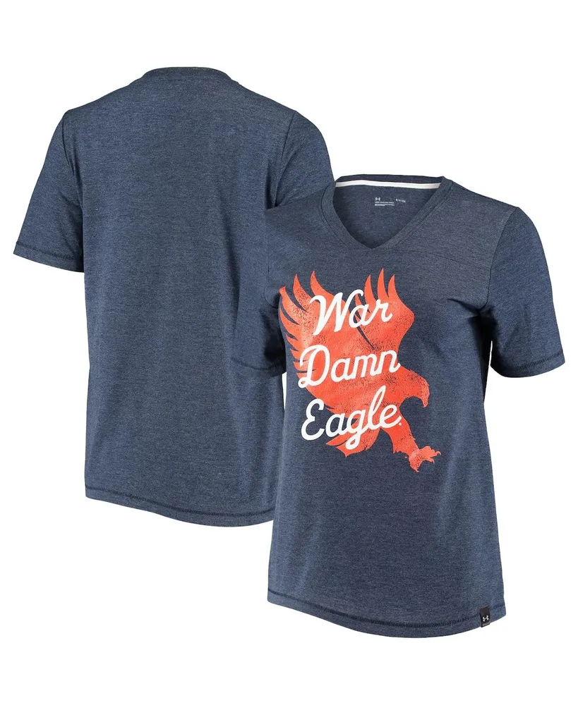 Women's Heathered Navy Auburn Tigers V-Neck T-shirt