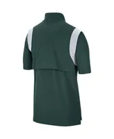 Men's Green Michigan State Spartans 2021 Coaches Short Sleeve Quarter-Zip Jacket