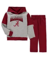 Little Boys Gray, Crimson Alabama Crimson Tide Sideline Hoodie and Pants Set