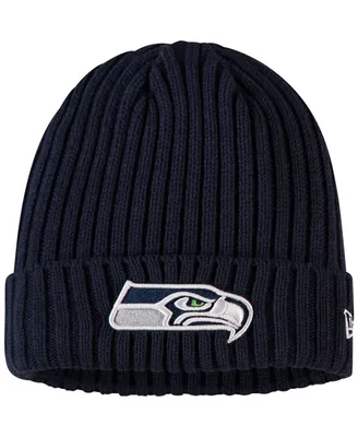 Little Boys and Girls College Navy Seattle Seahawks Logo Core Classic Cuffed Knit Hat