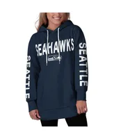Women's College Navy Seattle Seahawks Extra Point Pullover Hoodie