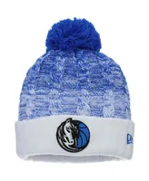 Big Girls Blue Dallas Mavericks Fade Cuffed Knit Hat with Pom