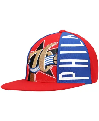 Men's Red Philadelphia 76ers Hardwood Classics Big Face Callout Snapback Hat