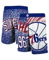 Men's Royal Philadelphia 76ers Hardwood Classics Jumbotron Sublimated Shorts