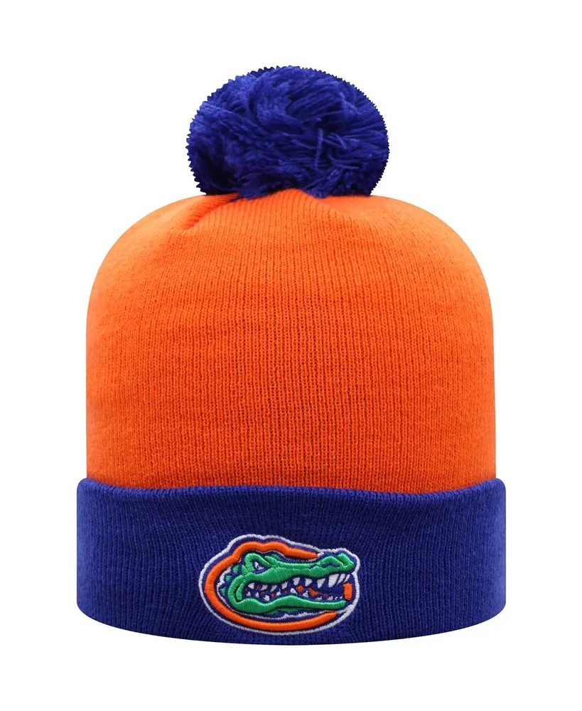 Men's Orange and Royal Florida Gators Core 2-Tone Cuffed Knit Hat with Pom