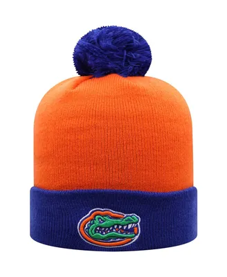 Men's Orange and Royal Florida Gators Core 2-Tone Cuffed Knit Hat with Pom