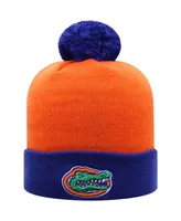 Men's Orange and Royal Florida Gators Core 2-Tone Cuffed Knit Hat with Pom