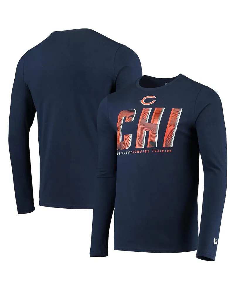 Men's Navy Chicago Bears Combine Authentic Static Abbreviation Long Sleeve T-shirt