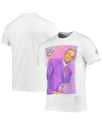 Men's Vince Carter White Toronto Raptors Hardwood Classics Draft Day Colorwash T-shirt
