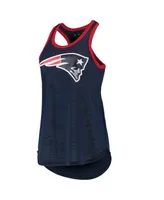 Women's Navy New England Patriots Tater Tank Top