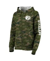 Women's New Era Camo Pittsburgh Steelers Raglan Full-Zip Hoodie