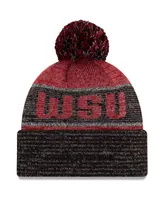 Men's Crimson Washington State Cougars Team Freeze Cuffed Knit Hat with Pom