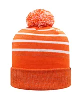 Women's Orange Clemson Tigers Shimmering Cuffed Knit Hat with Pom