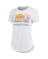 Women's White, Charcoal Los Angeles Lakers Sonata T-shirt and Leggings Set