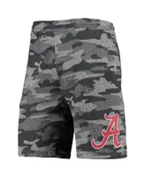 Men's Charcoal and Gray Alabama Crimson Tide Camo Backup Terry Jam Lounge Shorts