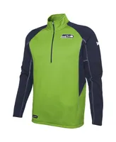 Men's Neon Green Seattle Seahawks Combine Authentic Two-a-Days Half-Zip Jacket