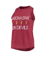 Women's Maroon, Gold Arizona State Sun Devils Team Tank Top and Pants Sleep Set