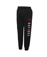 Big Boys Black Toronto Raptors Courtside Statement Edition Fleece Pants