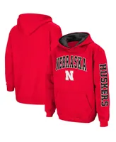 Big Boys Scarlet Nebraska Huskers 2-Hit Team Pullover Hoodie