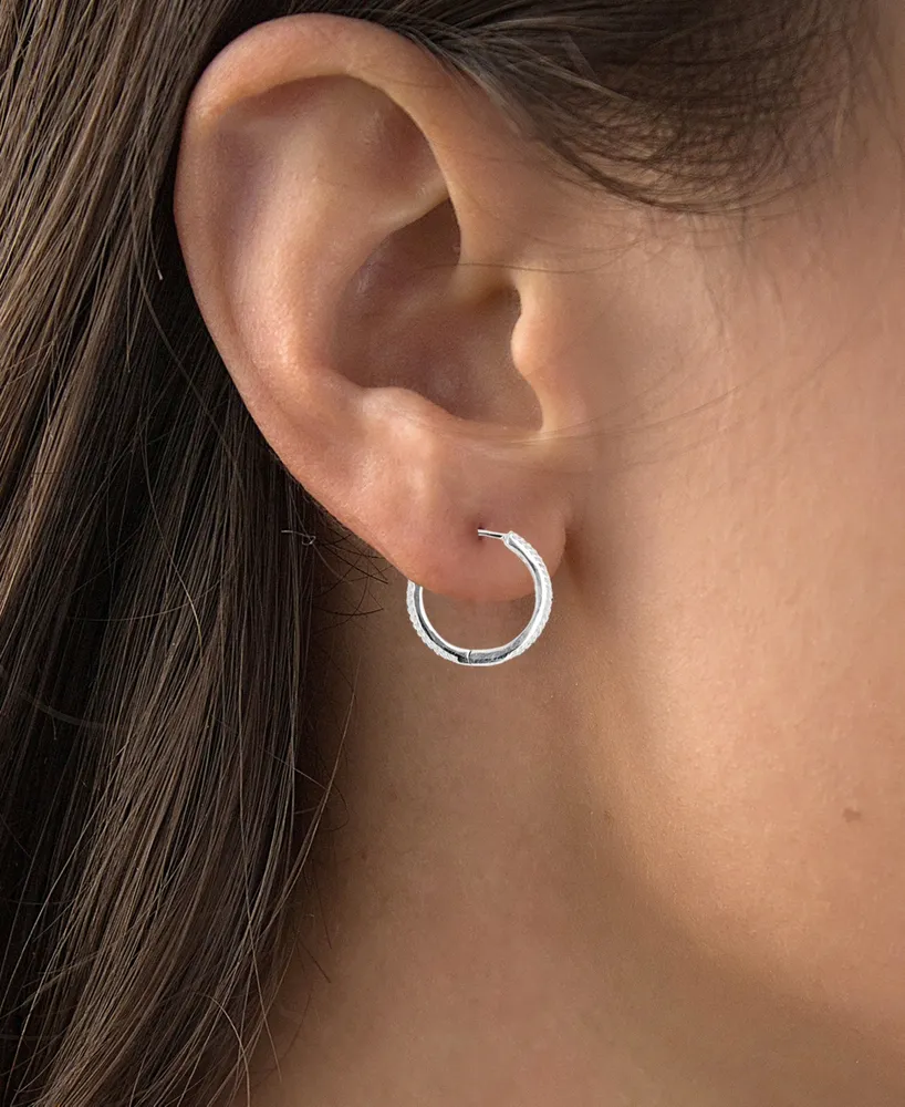 Black Spinel Hoop Earrings (1/2 ct. t.w.) in Sterling Silver