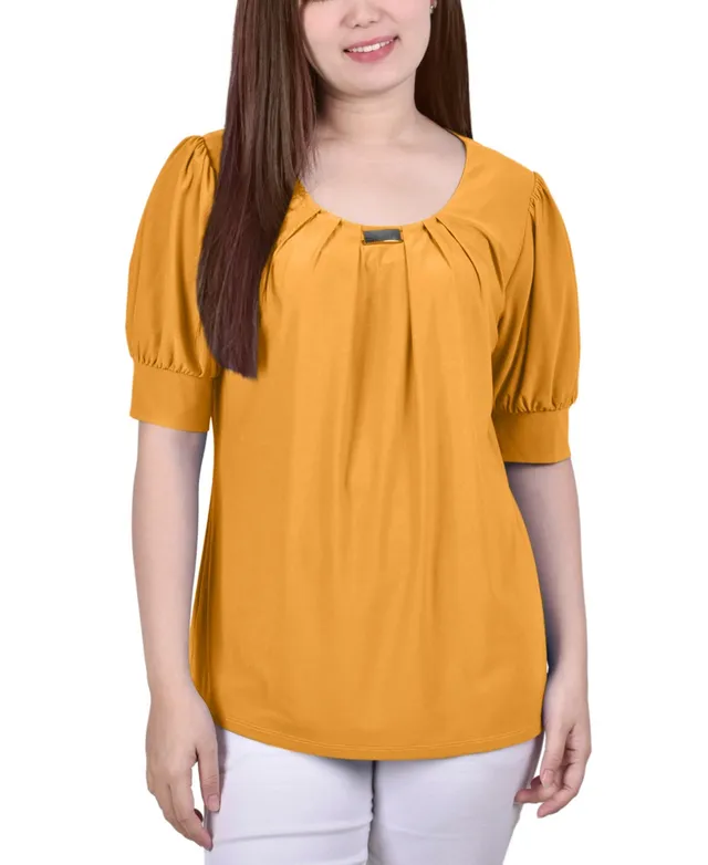 Ny Collection Women's Short Sleeve Balloon Top