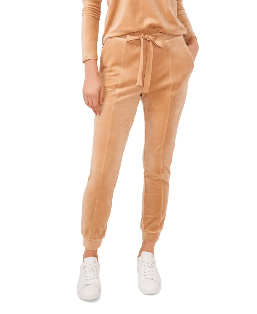 Womens White velour Pants, Sweatpants