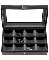 Bey-Berk Leather 12-Piece Cufflinks Box