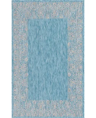 Bayshore Home Outdoor Pashio Border Ii Floral 5' x 8' Area Rug