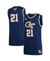 Men's adidas Number 21 Navy Georgia Tech Yellow Jackets Swingman Basketball Jersey