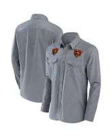 Men's Nfl x Darius Rucker Collection by Fanatics Gray Chicago Bears Chambray Button-Up Long Sleeve Shirt