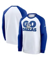 Men's Nike White, Royal Dallas Cowboys Fan Gear Throwback Go Helmet Sweatshirt