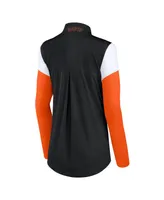 Women's Fanatics Black and Orange San Francisco Giants Authentic Fleece Quarter-Zip Jacket