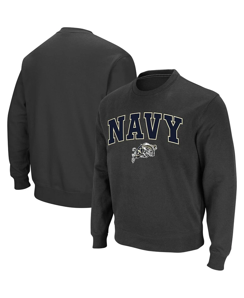 Colosseum Men's Navy Midshipmen Arch and Logo Crew Neck Sweatshirt