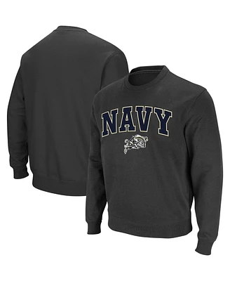 Colosseum Men's Navy Midshipmen Arch and Logo Crew Neck Sweatshirt