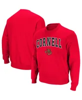 Men's Colosseum Red Cornell Big Arch and Logo Crew Neck Sweatshirt