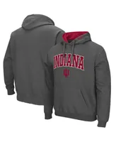 Men's Colosseum Charcoal Indiana Hoosiers Arch and Logo 3.0 Pullover Hoodie