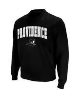 Men's Colosseum Black Providence Friars Arch and Logo Crew Neck Sweatshirt