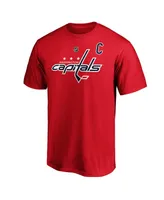 Men's Fanatics Alexander Ovechkin Red Washington Capitals Big and Tall Captain Patch Name Number T-shirt
