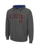 Men's Colosseum Charcoal Auburn Tigers Arch and Logo 3.0 Full-Zip Hoodie