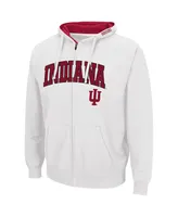 Men's Colosseum White Indiana Hoosiers Arch and Logo 3.0 Full-Zip Hoodie