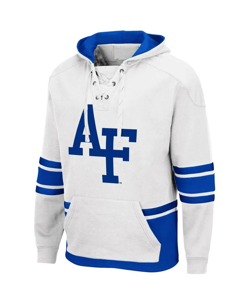 Men's Colosseum White Air Force Falcons Lace Up 3.0 Pullover Hoodie