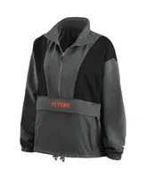 Women's Wear by Erin Andrews Charcoal Philadelphia Flyers Popover Packable Half-Zip Jacket