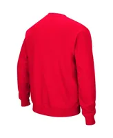 Men's Colosseum Red Cornell Big Arch and Logo Crew Neck Sweatshirt