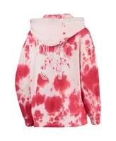 Women's Dkny Sport White and Red St. Louis Cardinals Dakota Tie-Dye Half-Zip Hoodie