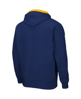 Men's Colosseum Navy Northern Arizona Lumberjacks Arch and Logo 3.0 Full-Zip Hoodie