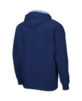 Men's Colosseum Navy Rhode Island Rams Arch and Logo 3.0 Full-Zip Hoodie